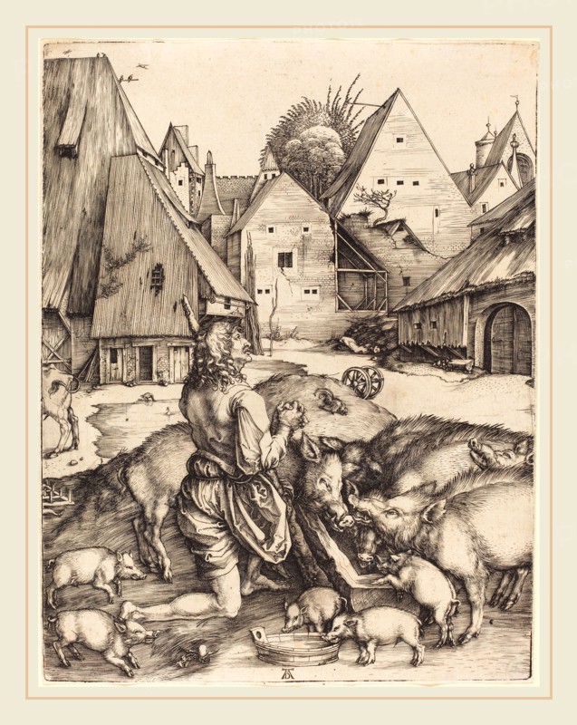 Albrecht DÃ¼rer (German, 1471-1528), The Prodigal Son, c. 1496, engraving
