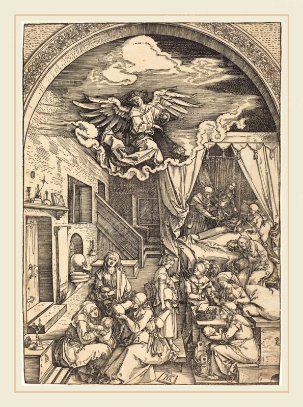 Albrecht DÃ¼rer (German, 1471-1528), The Birth of the Virgin, c. 1503-1504, woodcut