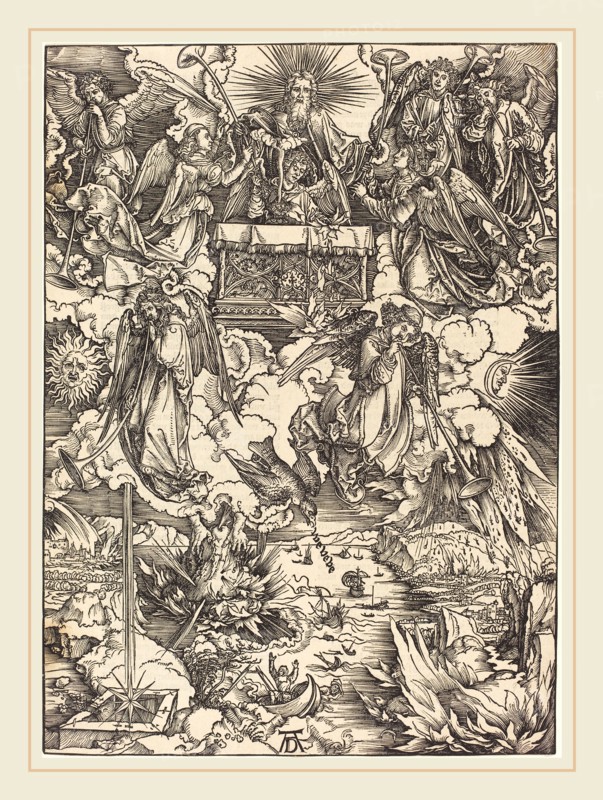 Albrecht DÃ¼rer (German, 1471-1528), The Seven Angels with the Trumpets, probably c. 1496-1498, woodcut