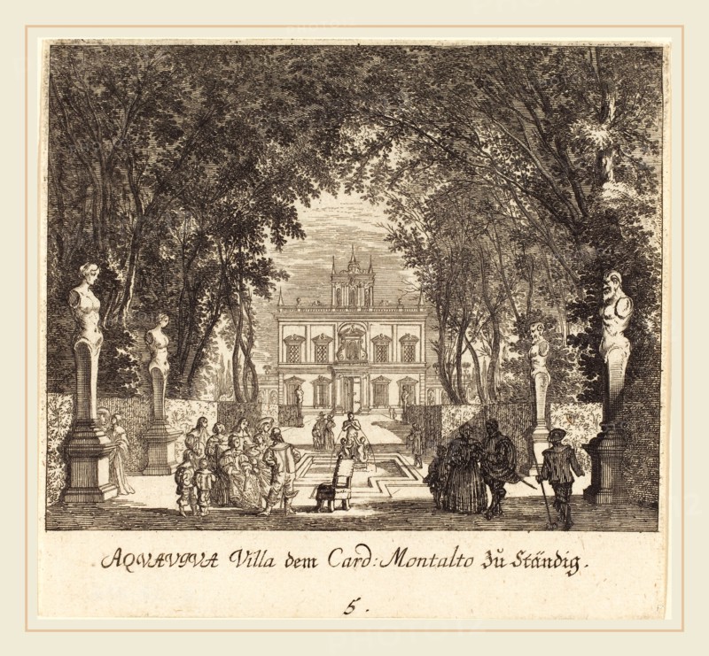 Melchior KÃ¼sel after Johann Wilhelm Baur (German, 1626-1683), Villa Aquaviva, 1681, etching