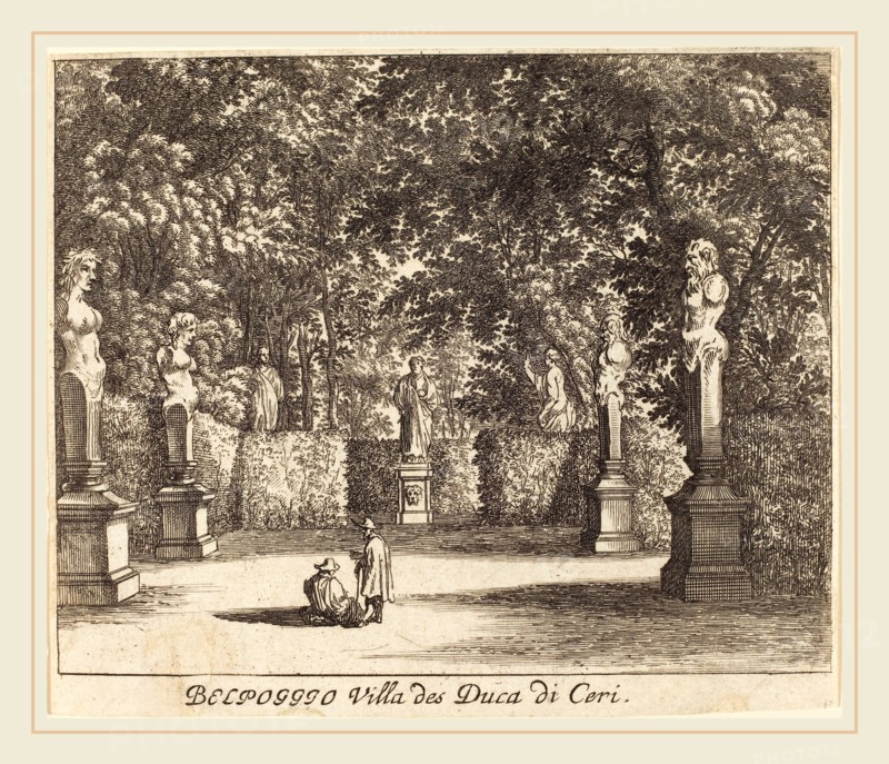 Melchior KÃ¼sel after Johann Wilhelm Baur (German, 1626-1683), Balpoggio, Villa of Duke di Ceri, 1681, etching