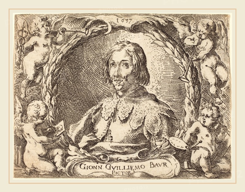Johann Wilhelm Baur (German, 1607-1641), Capricci di varie battaglie (Frontispiece), 1635, etching on laid paper