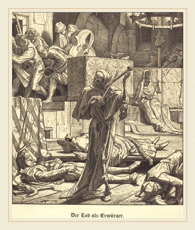 Alfred Rethel (German, 1816-1859), Der Tod als Erwurger, 1851, wood engraving