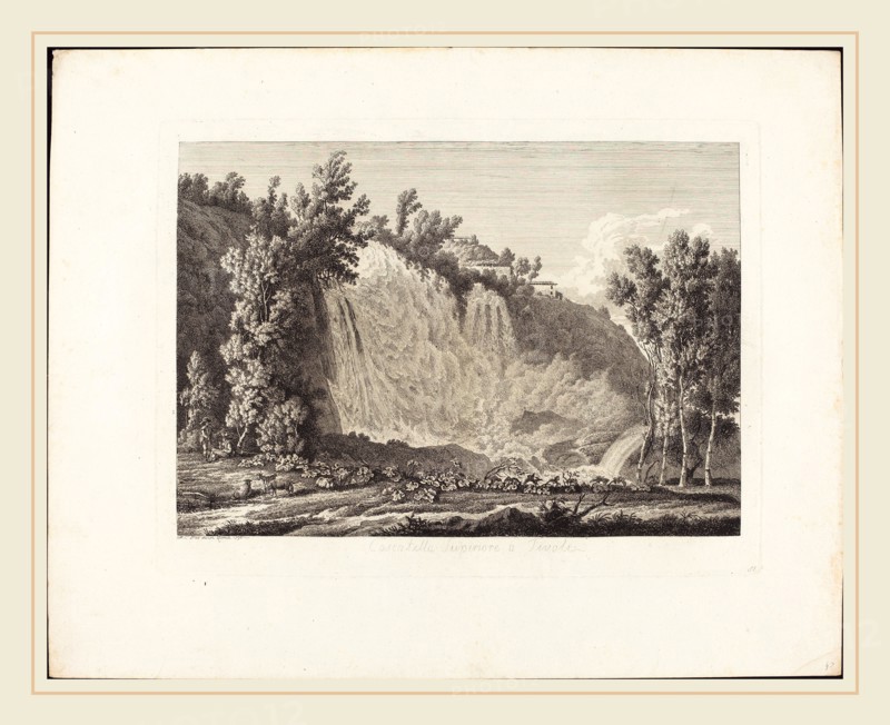 Albert Christoph Dies (Austrian, 1755-1822), Cascatella Superiore a Tivoli, 1796, etching on laid paper