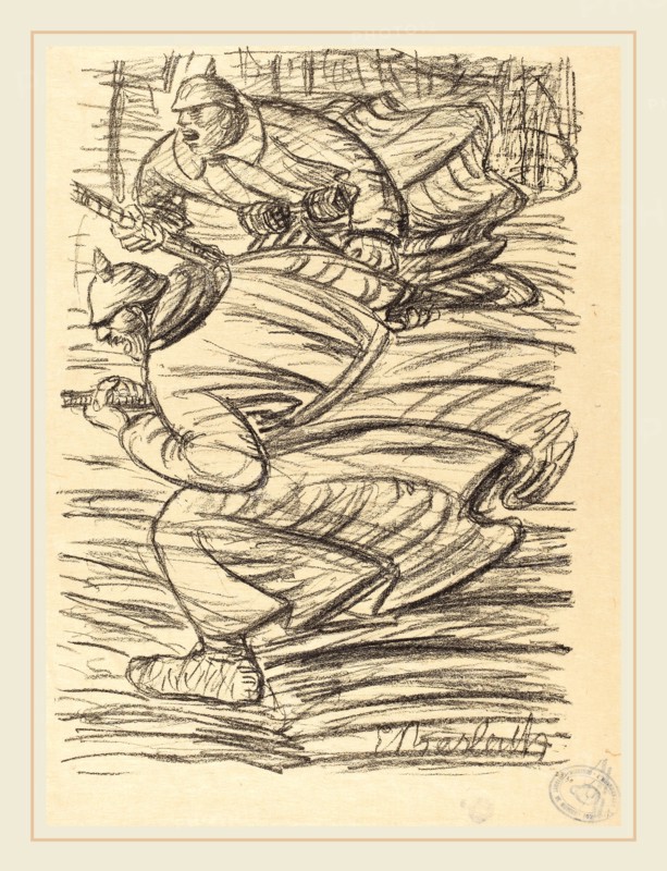 Ernst Barlach, The Assault, German, 1870-1938, published 1915, lithograph