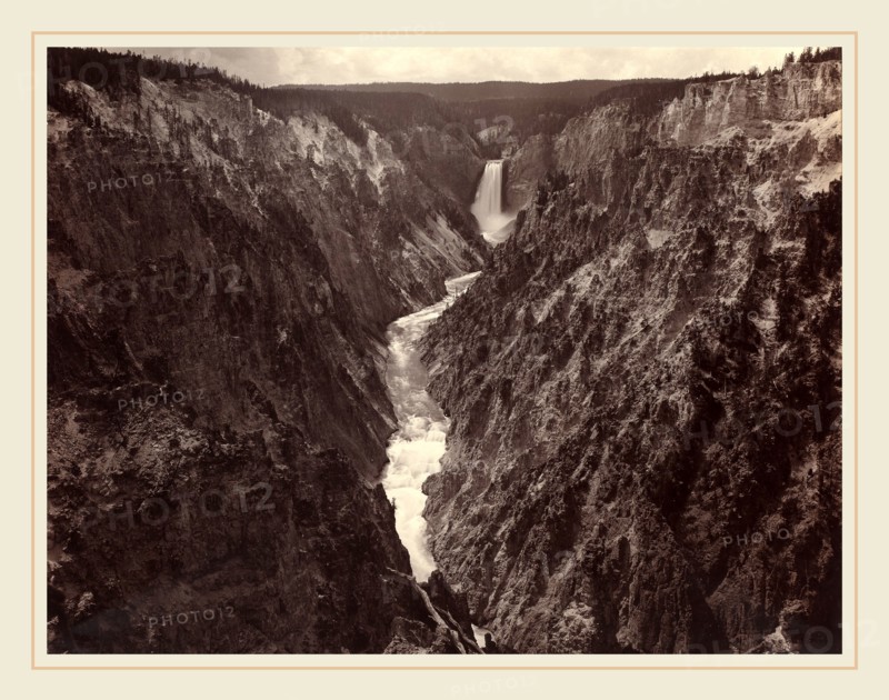 F. Jay Haynes (American, 1853-1921), Grand Canyon of the Yellowstone and Falls, c. 1884, albumen print