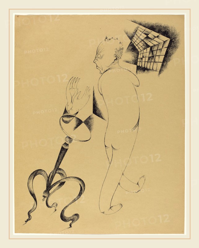 Heinrich Hoerle, HÃ¤llucinationen (Hallucinations), German, 1895-1936, 1920, lithograph on pale brown paper