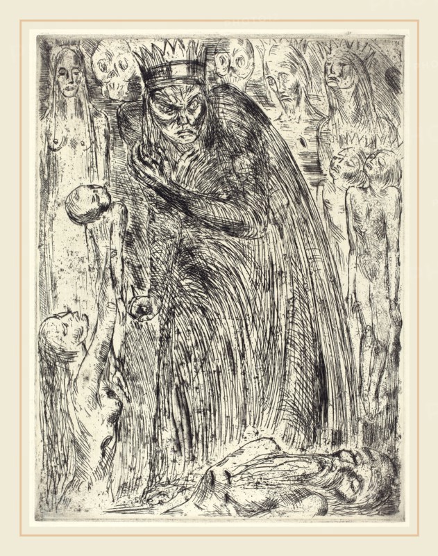 Wilhelm Lehmbruck, Macbeth V (The Vision of Lady Macbeth), German, 1881-1919, 1918, etching and drypoint