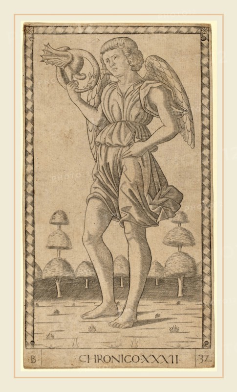 Master of the E-Series Tarocchi (Italian, active c. 1465), Chronico (Genius of Time), c. 1465, engraving