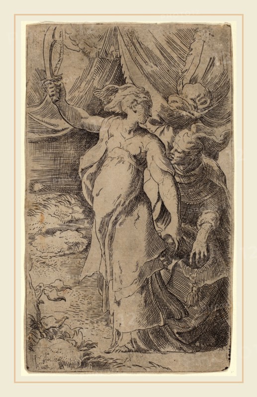 Parmigianino (Italian, 1503-1540), Judith, etching