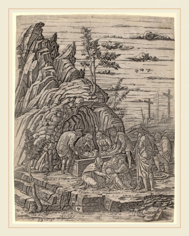 Workshop of Andrea Mantegna or Attributed to Giovanni Antonio da Brescia (Italian, active c. 1490-1525 or after), The Entombment with Three Birds, c. 1490-1500, engraving