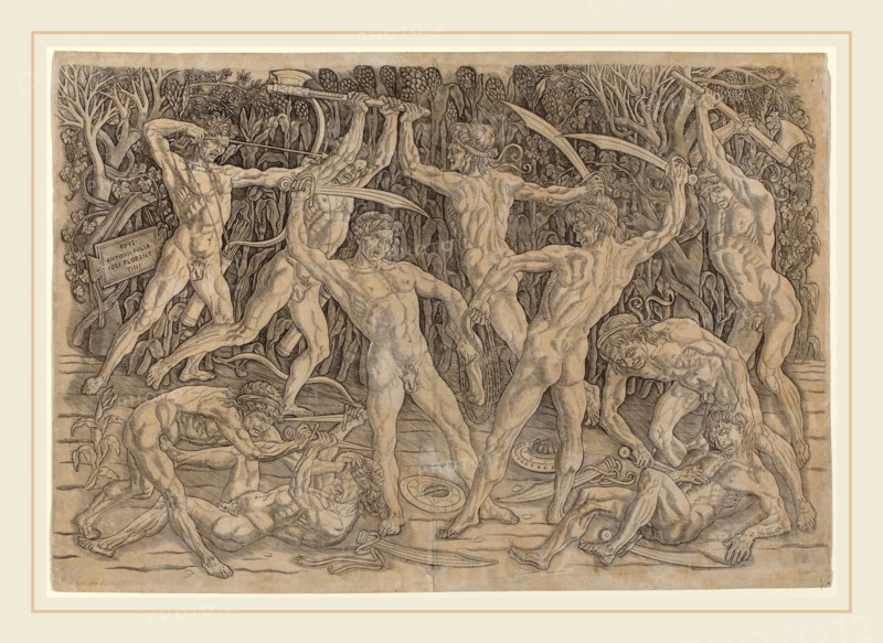 Antonio del Pollaiuolo (Italian, c. 1431-1498), Battle of the Nudes, 1470-1475, engraving