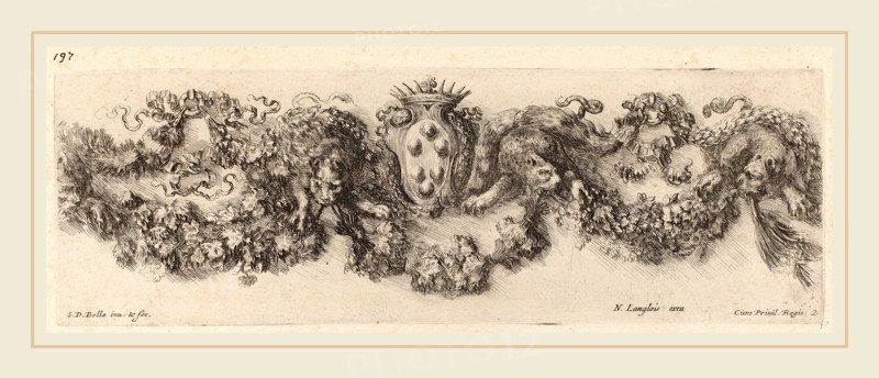 Stefano Della Bella (Italian, 1610-1664), Festoon with Medici Coat of Arms, probably 1648, etching