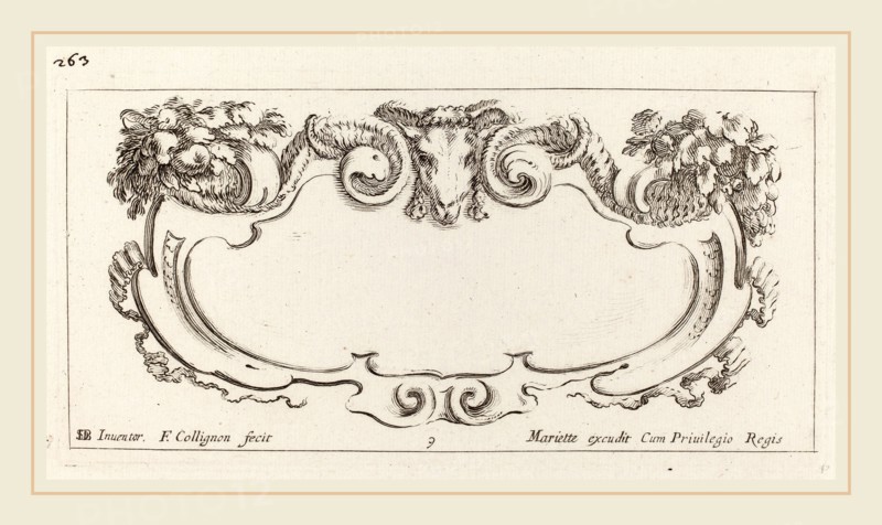 FranÃ§ois Collignon after Stefano Della Bella (French, c. 1609-1657), Cartouche, probably 1646, etching