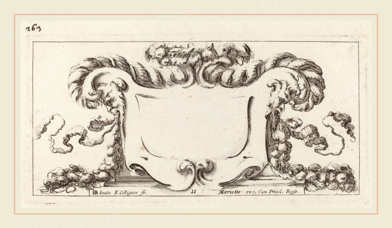 FranÃ§ois Collignon after Stefano Della Bella (French, c. 1609-1657), Cartouche, probably 1646, etching