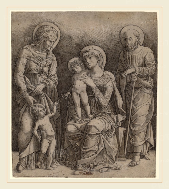 Giovanni Antonio da Brescia (Italian, active c. 1490-1525 or after), Holy Family with Saint Elizabeth and the Infant Saint John, c. 1495-1505, engraving