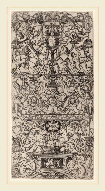 Nicoletto da Modena (Italian, active 1500-1512), Ornament Panel: Mars, God of Battles, c. 1507, engraving
