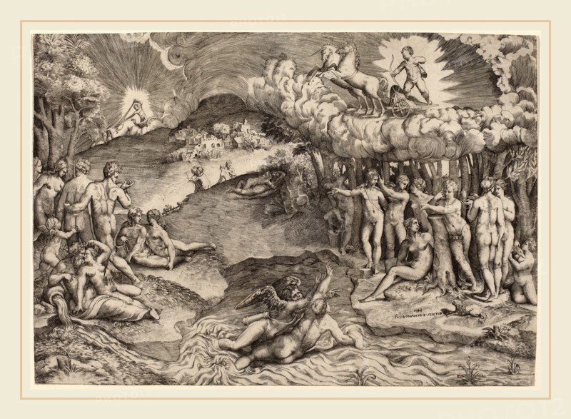 Giulio Bonasone (Italian, c. 1498-c. 1580), The Triumph of Love, 1545, engraving