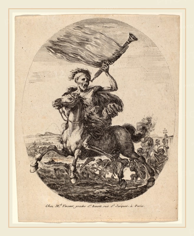 Stefano Della Bella (Italian, 1610-1664), Death of Horseback, probably 1648, etching and engraving