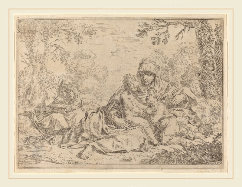 Simone Cantarini (Italian, 1612-1648), The Holy Family, etching
