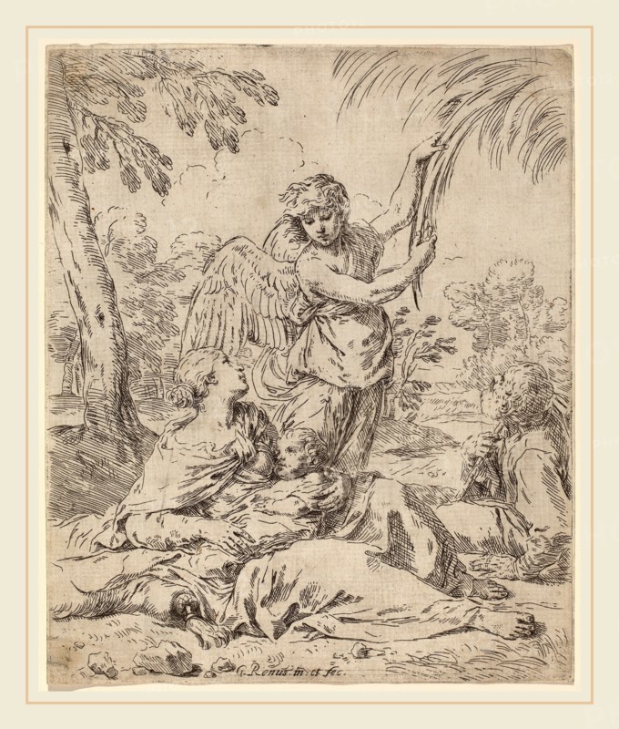 Simone Cantarini (Italian, 1612-1648), The Rest on the Flight into Egypt, etching