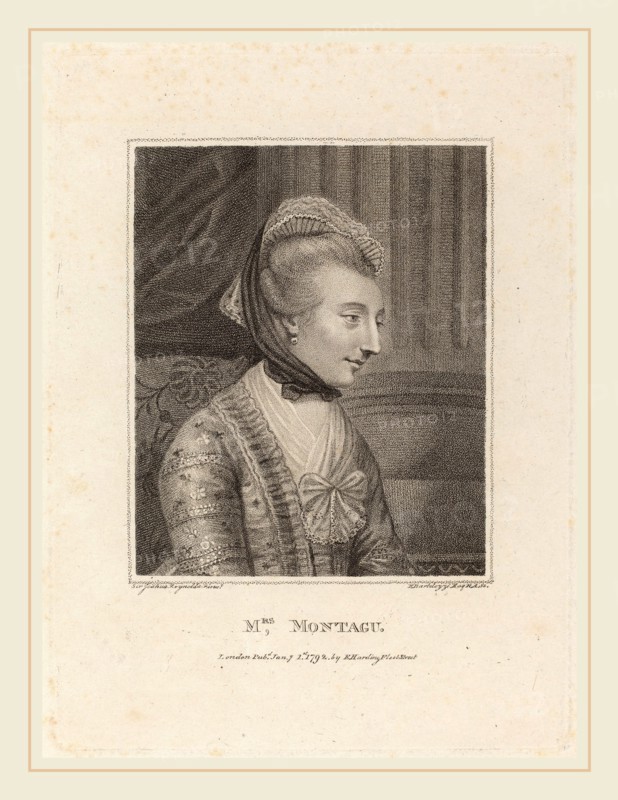 Francesco Bartolozzi after Sir Joshua Reynolds (Italian, 1727-1815), Mrs. Montague, 1792, stipple engraving
