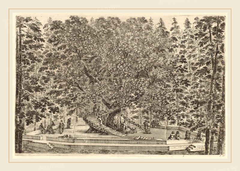 Stefano Della Bella (Italian, 1610-1664), The Inhabited Tree, probably 1653, etching on laid paper [restrike]