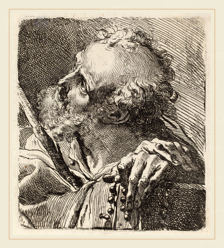 Gaetano Gandolfi (Italian, 1734-1802), Bust of a Saint, etching