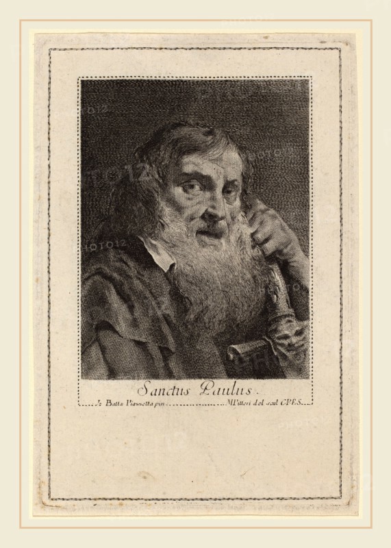Marco Alvise Pitteri after Giovanni Battista Piazzetta (Italian, 1702-1786), Sanctus Paulus, engraving