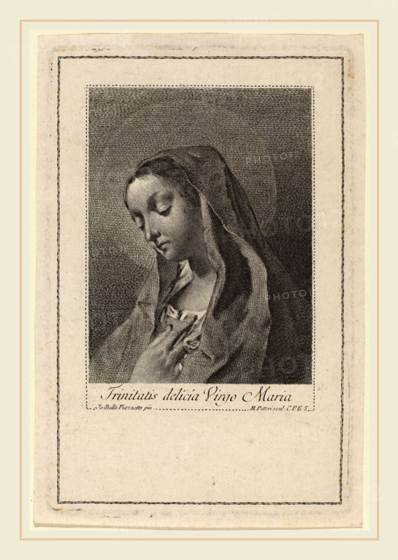 Marco Alvise Pitteri after Giovanni Battista Piazzetta (Italian, 1702-1786), Trinitatis delicia Virgo Maria, engraving