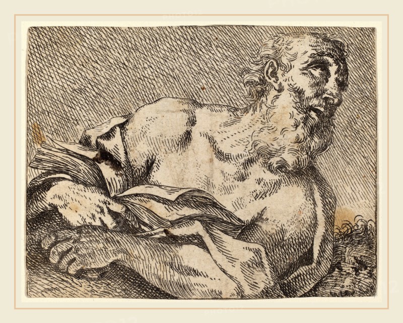 Pietro Rotari after Antonio Balestra (Italian, 1707-1762), Saint Jerome, 1725, engraving and etching on laid paper