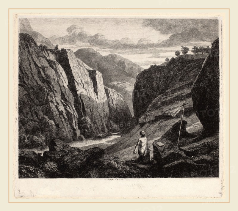 Charles-FranÃ§ois Daubigny, Saint Jerome, French, 1817-1878, c.1840, etching