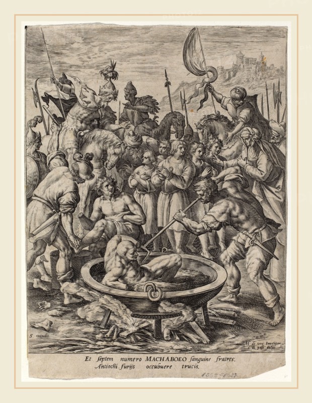 Crispijn van de Passe I after Maarten de Vos, History of the Maccabees, Dutch, c. 1565-1637, engraving on laid paper
