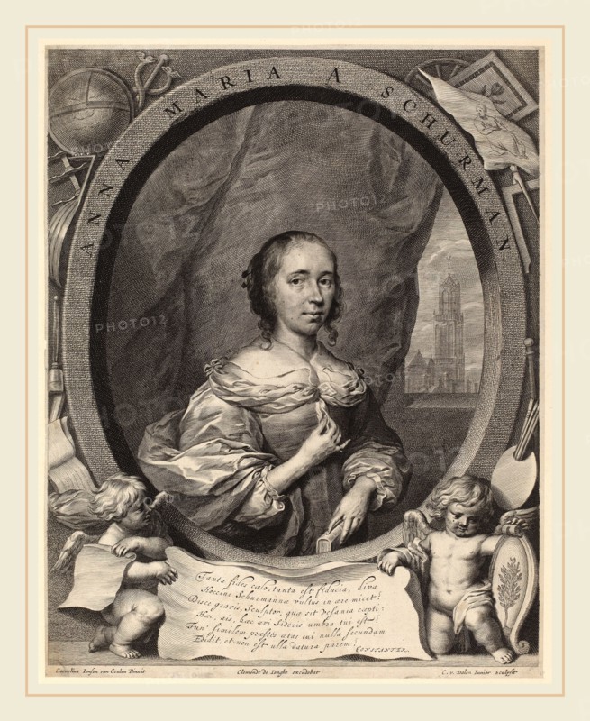 Cornelis van Dalen the Younger after Cornelis Jonson van Ceulen, Anna Maria van Schurman, Dutch, 1638-1664, c. 1650, engraving