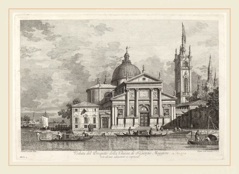 Joseph Wagner after Canaletto (German, 1706-1780), Veduta del Prospetto della Chiesa di S. Giorgio Maggiore, 1742, engraving and etching on laid paper