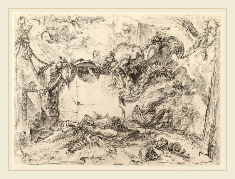 Giovanni Battista Piranesi (Italian, 1720-1778), The Monumental Tablet, published 1750-1759, etching, engraving, drypoint, scratching