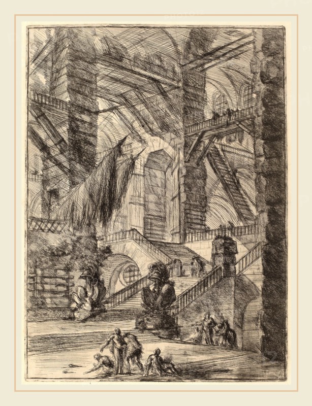 Giovanni Battista Piranesi (Italian, 1720-1778), The Staircase with Trophies, published 1749-1750, etching, engraving