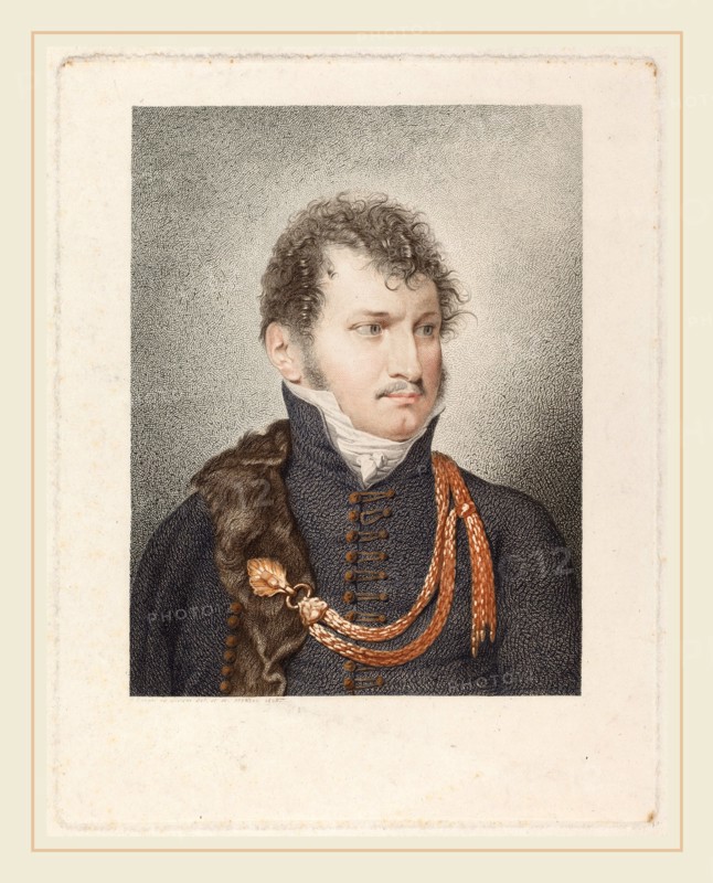 Giuseppe Longhi (Italian, 1766-1831), Baron Brudern, 1808, engraving and etching printed in color on laid paper