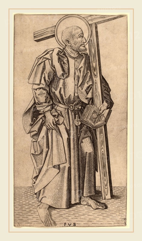 Master FVB (Flemish, active c. 1480-1500), Saint Simon, c. 1490-1500, engraving