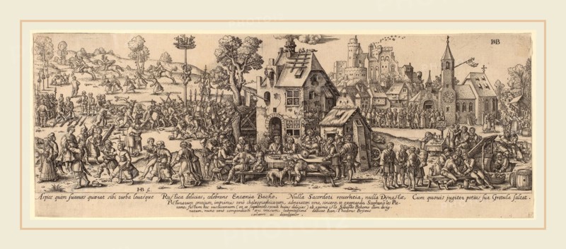 Jan Theodor de Bry after Barthel Beham (Flemish, 1561-1623), Country Fair, engraving