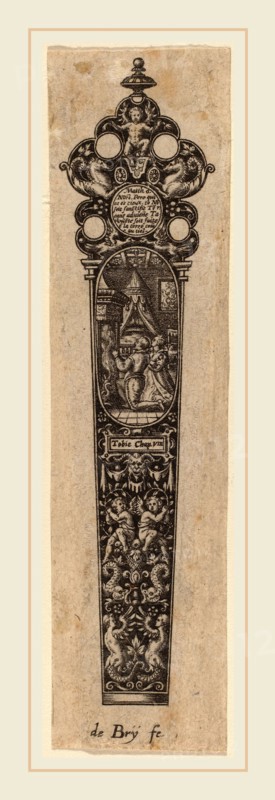 Theodor de Bry (Flemish, 1528-1598), Ornament for Knife Handle, engraving