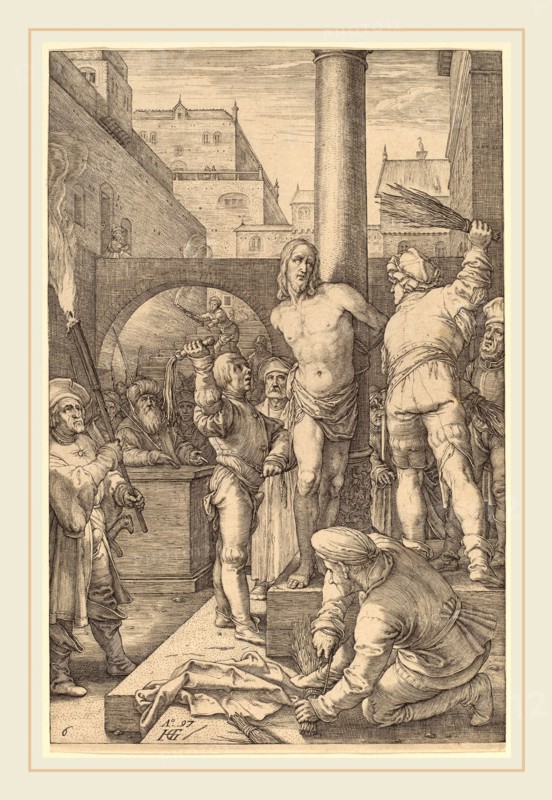 Hendrik Goltzius (Dutch, 1558-1617), Flagellation of Christ, 1597, engraving