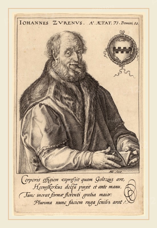 Hendrik Goltzius after Maerten van Heemskerck (Dutch, 1558-1617), Johannes Zurenus (Jan van Suren), 1590, engraving