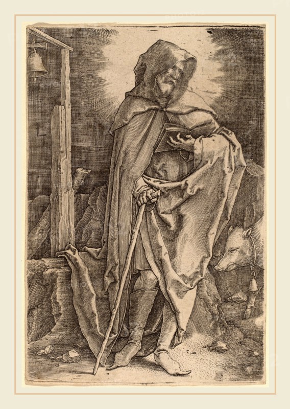 Lucas van Leyden (Netherlandish, 1489-1494-1533), Saint Anthony, c. 1521, engraving