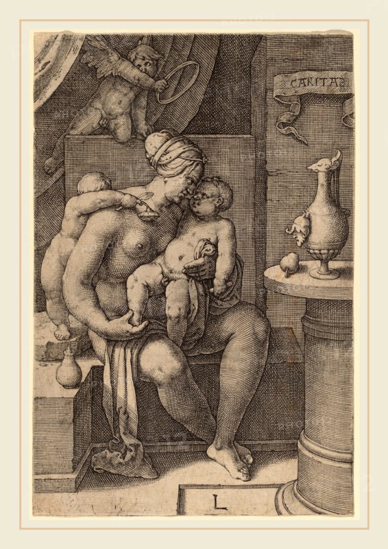 Lucas van Leyden (Netherlandish, 1489-1494-1533), Caritas (Charity), 1530, engraving