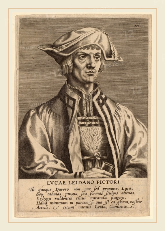 Hieronymus Wierix (Flemish, c. 1553-1619), Lucas van Leyden, engraving on laid paper