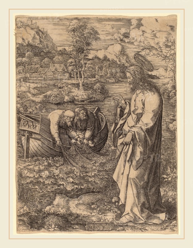 Dirk Jacobsz Vellert (Flemish, active 1511-1544), Christ Summoning Peter, 1523, engraving