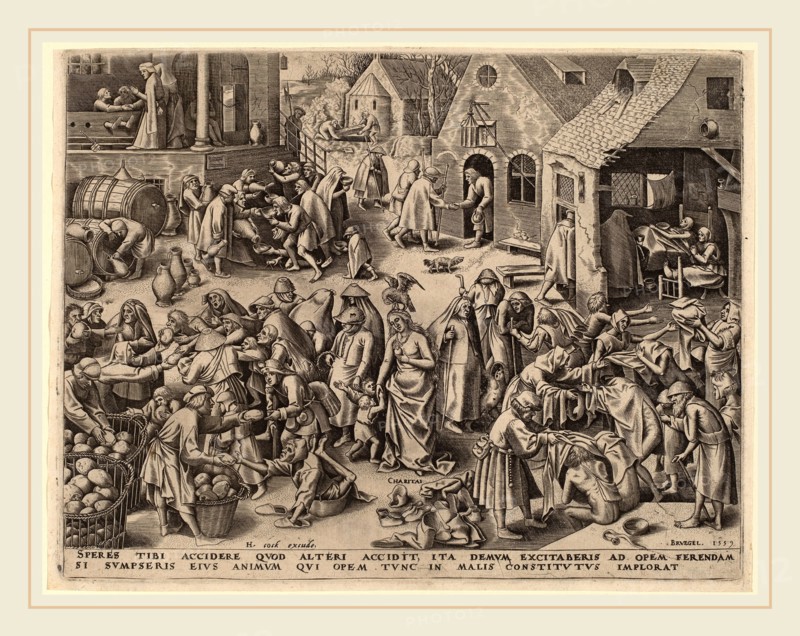 Attributed to Philip Galle after Pieter Bruegel the Elder (Flemish, 1537-1612), Charity, published 1559, engraving