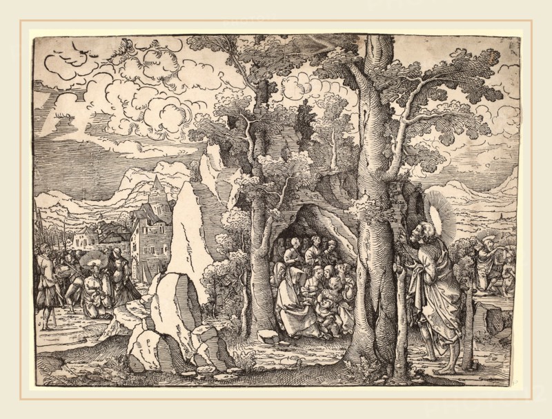 Frans Crabbe van Espleghem (Flemish, c. 1480-1552), Saint John the Baptist Preaching, possibly c. 1530, woodcut