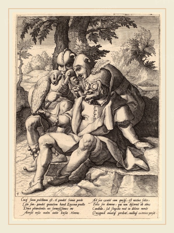 Workshop of Hendrik Goltzius after Karel van Mander I (Dutch, 17th century), The Wisdom of Fools, c. 1592, engraving on laid paper